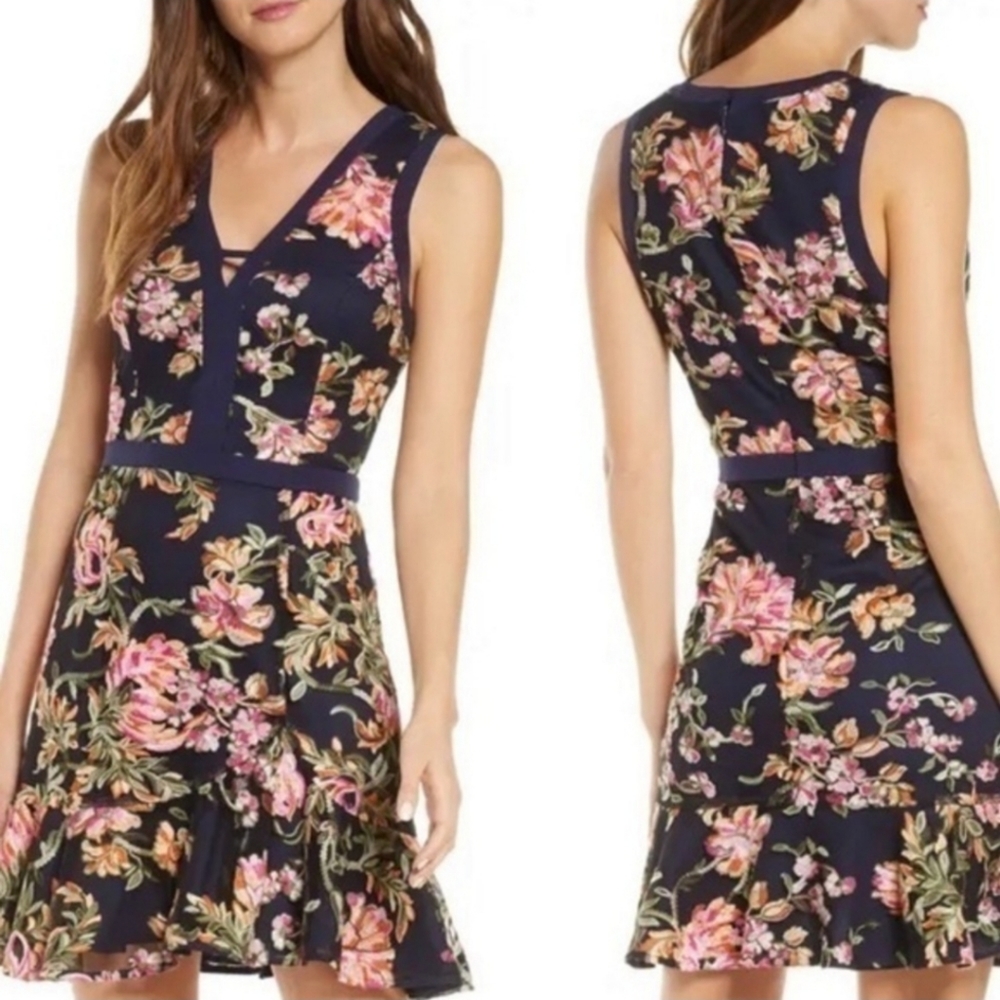 Adelyn Rae Sleeveless Floral Dress